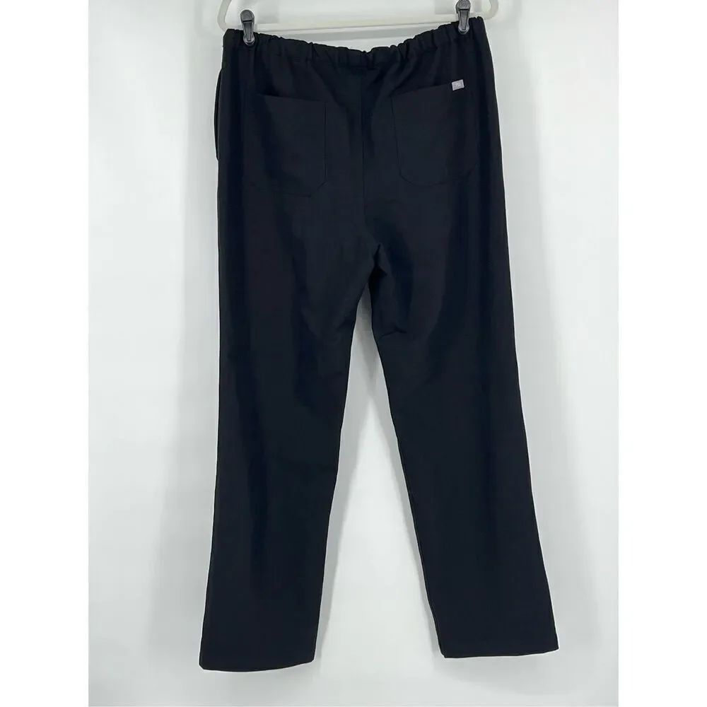 FIGS Pisco Basic Scrub Pant Elastic Waist Back Side Pocket Black Mens Size Large